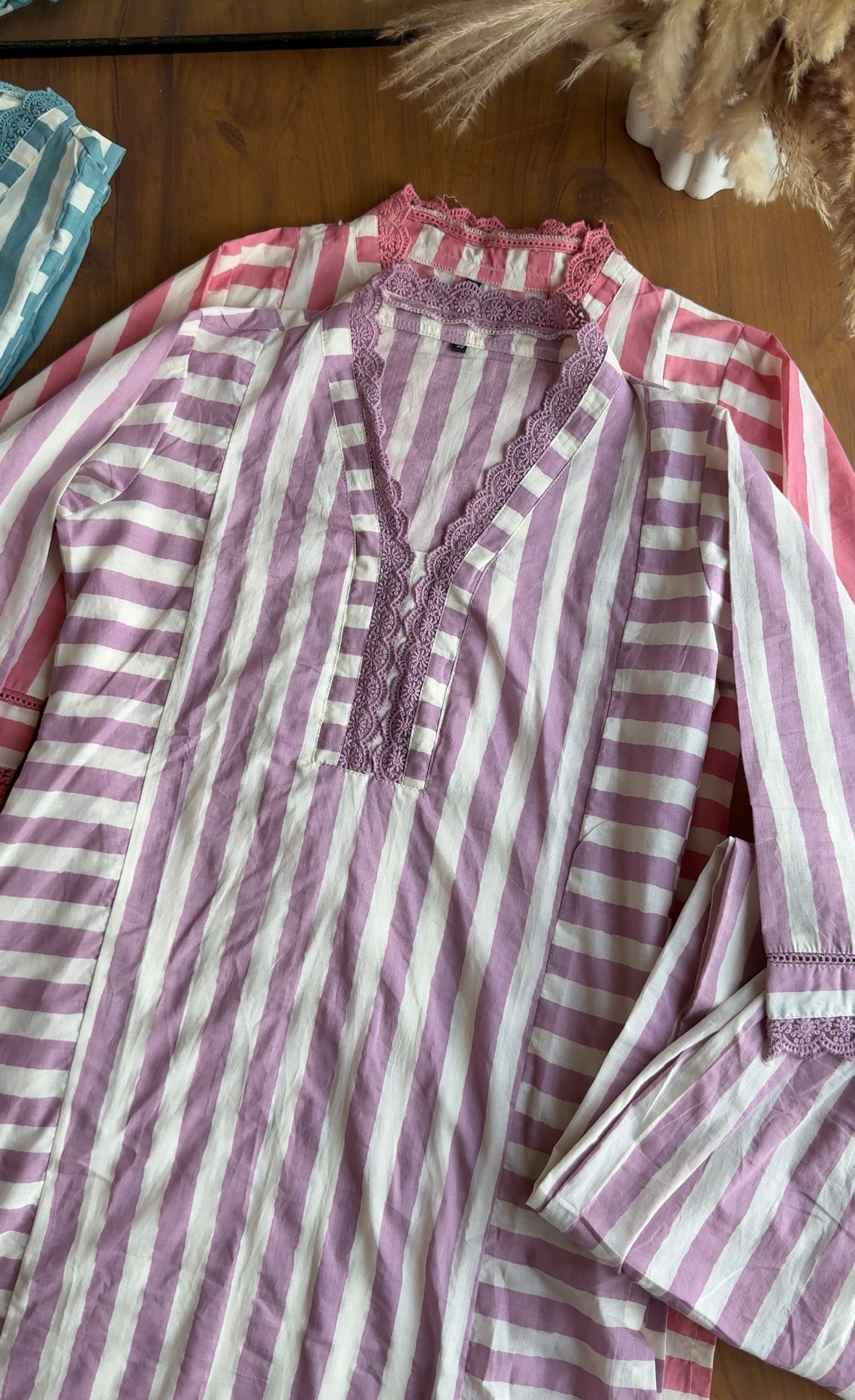 Printed Cotton Coord Set- Lilac