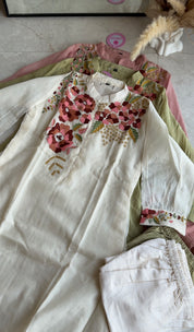 Parineeti Embroided mul chanderi dress