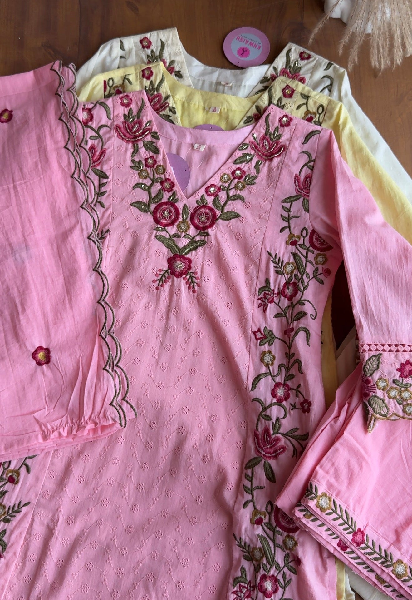 Twinkle Embroided Anarkali Dress- Baby Pink