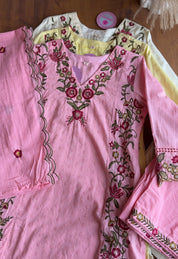 Twinkle Embroided Anarkali Dress- Baby Pink