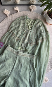 Ritika hand work blouse cape and palazzo pants