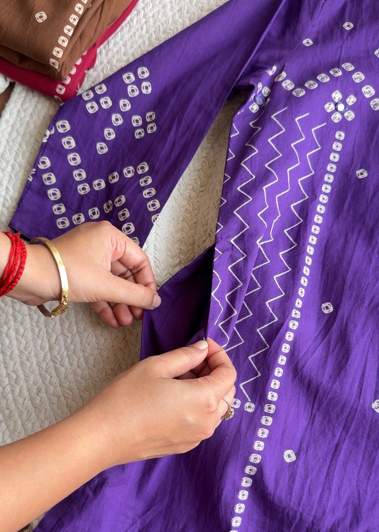 Raha Bandhej Straight Cut- Purple