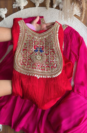 Shweta Handwork Coord Set- Red (Make to Order)