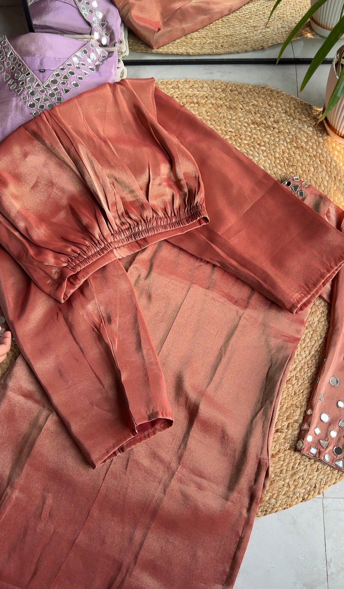 Shruti mirror work dress