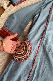 Genelia patchwork pocket dress