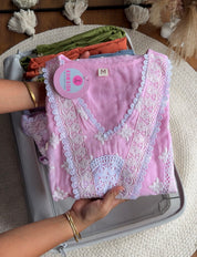Embroided Coord set - Pink
