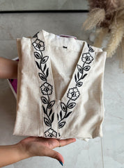 Black embroidered Kurti pants