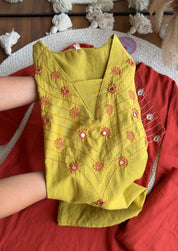 Charmi mirror work coords - Yellow