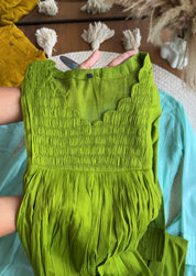 Kareena Scalloped Neck Anarkali Dress- Green (Pre Order 12 Days)