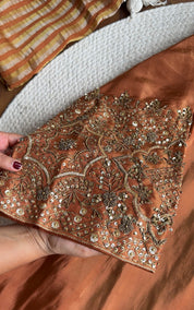 Kinjal Heavy Hand Zardosi Dress- Orange