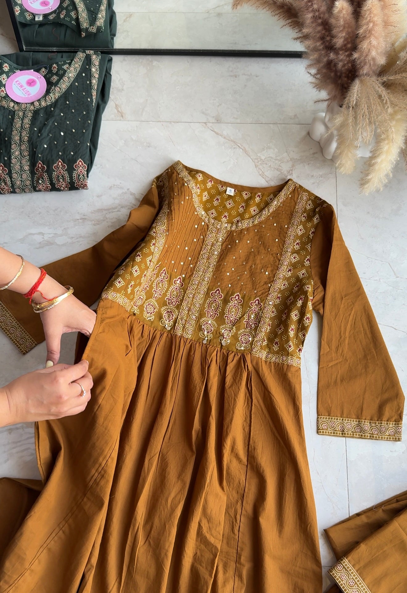 Falak cotton Anarkali with pockets