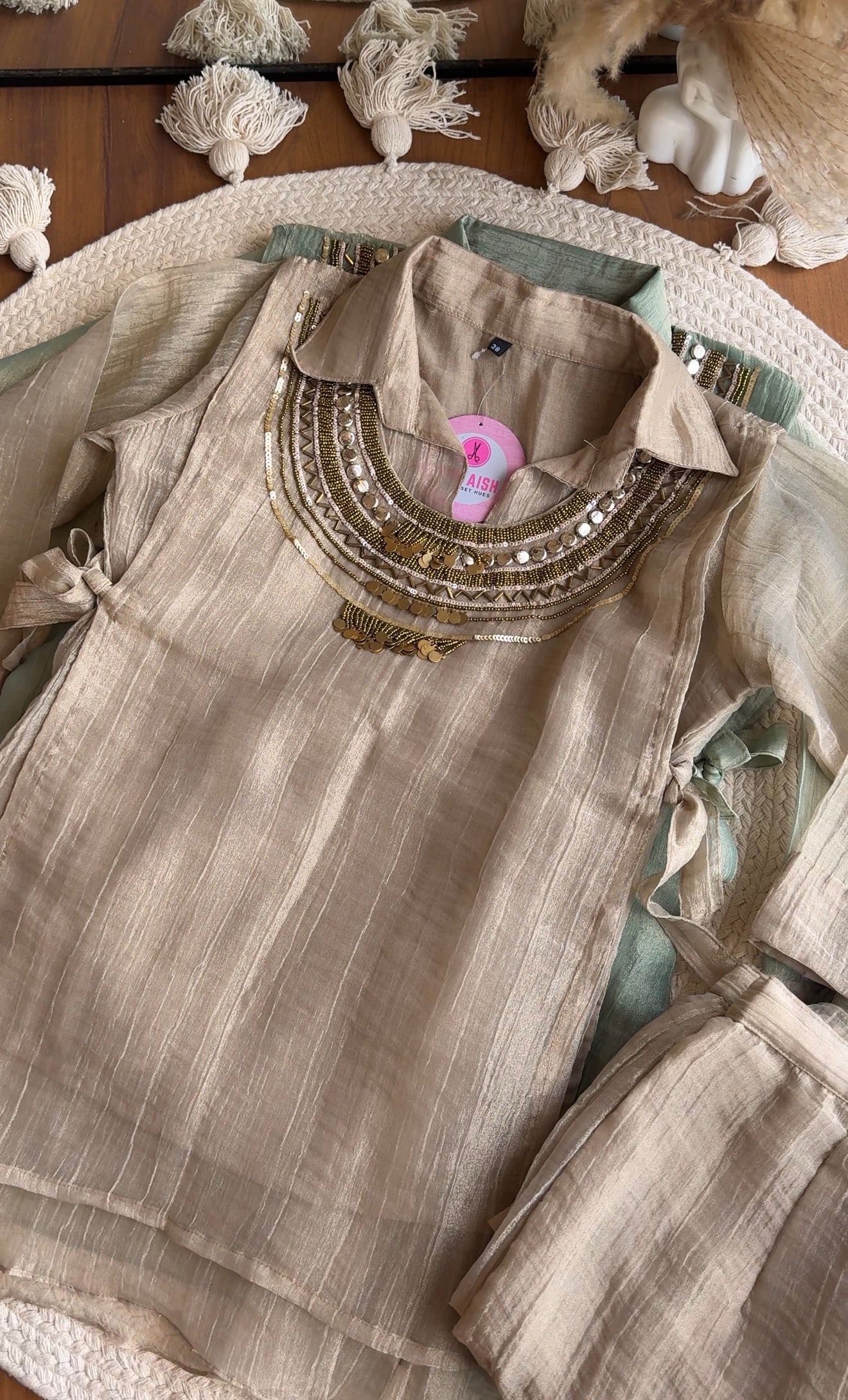 Maitri Three Piece Coords- Silver