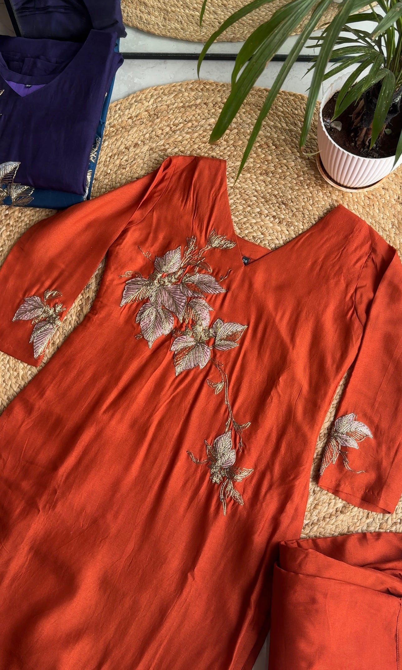 Sampada tissue applique dress