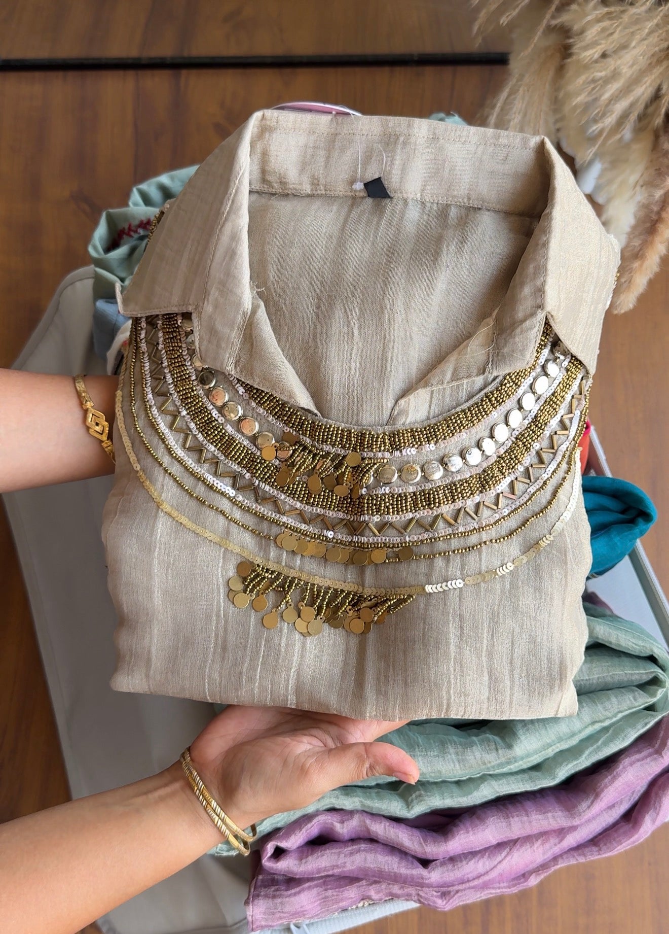 Maitri Three Piece Coords- Silver