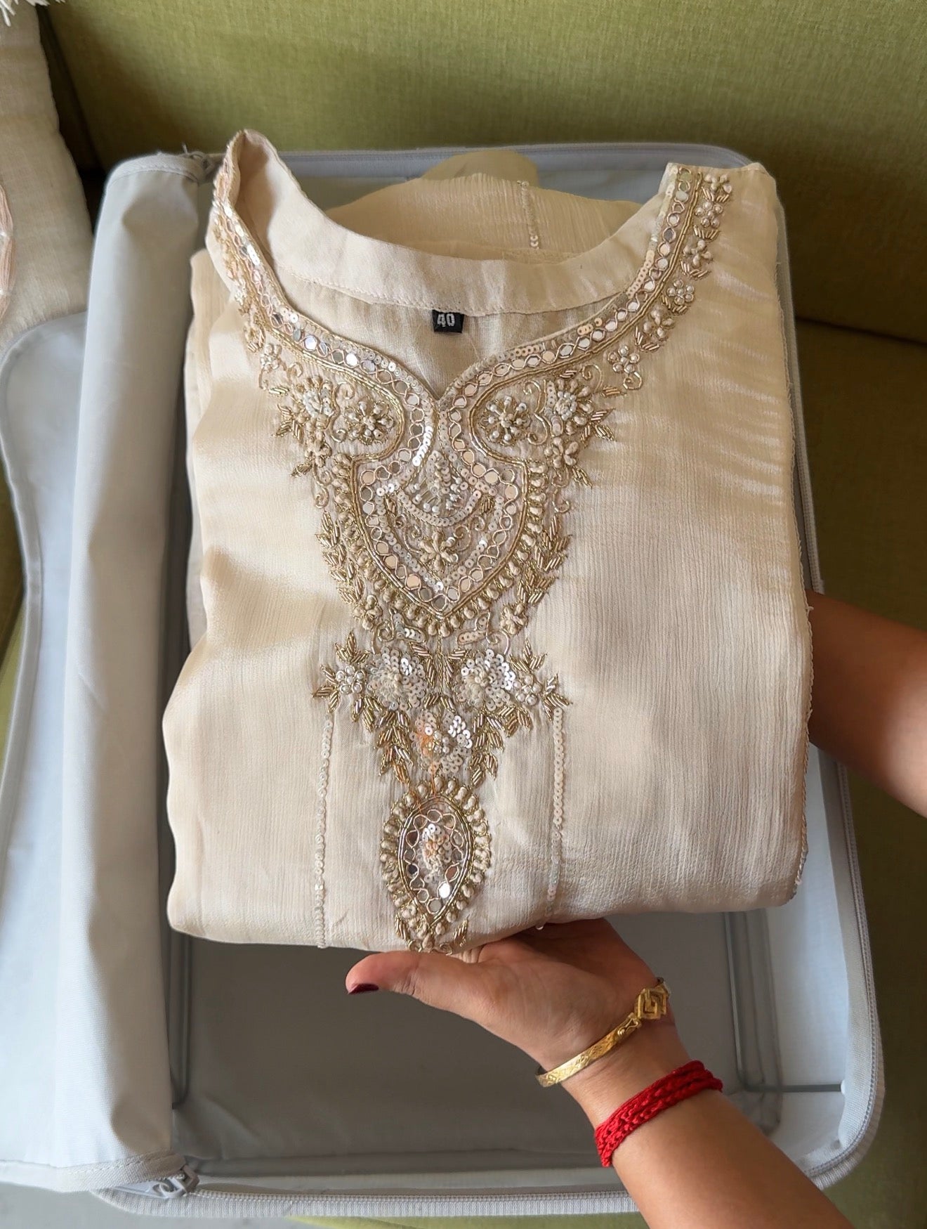 Handwork Dress- Ivory