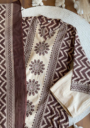 Atissa Abstract Printed Mul  Cotton  Dress-Brown