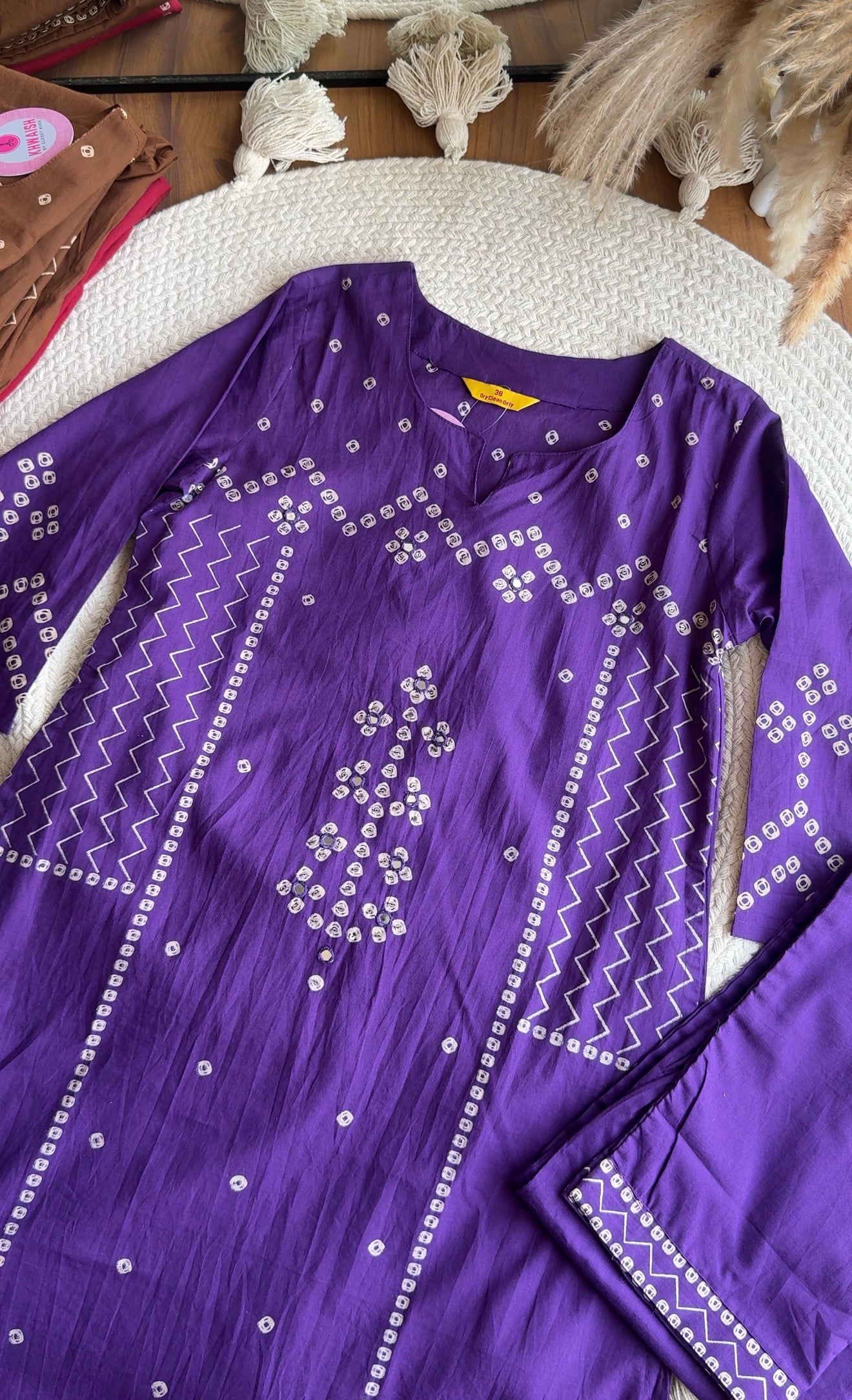 Raha Bandhej Straight Cut- Purple