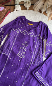 Raha Bandhej Straight Cut- Purple