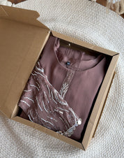 Rida Sequin Shell Work Anarkali  Dress- Coffee Brown