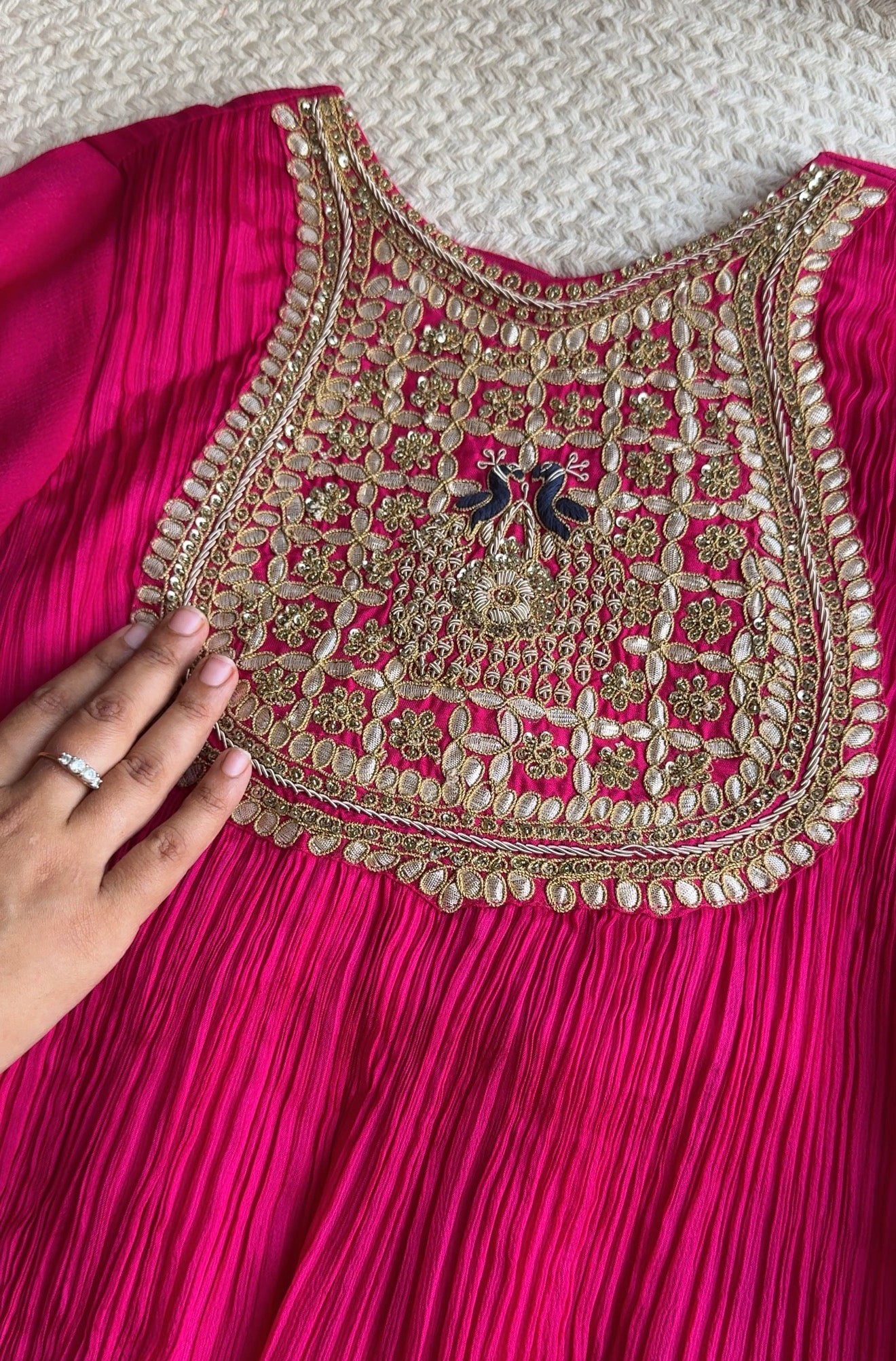 Shweta Handwork Coord Set- Pink (Make to Order)