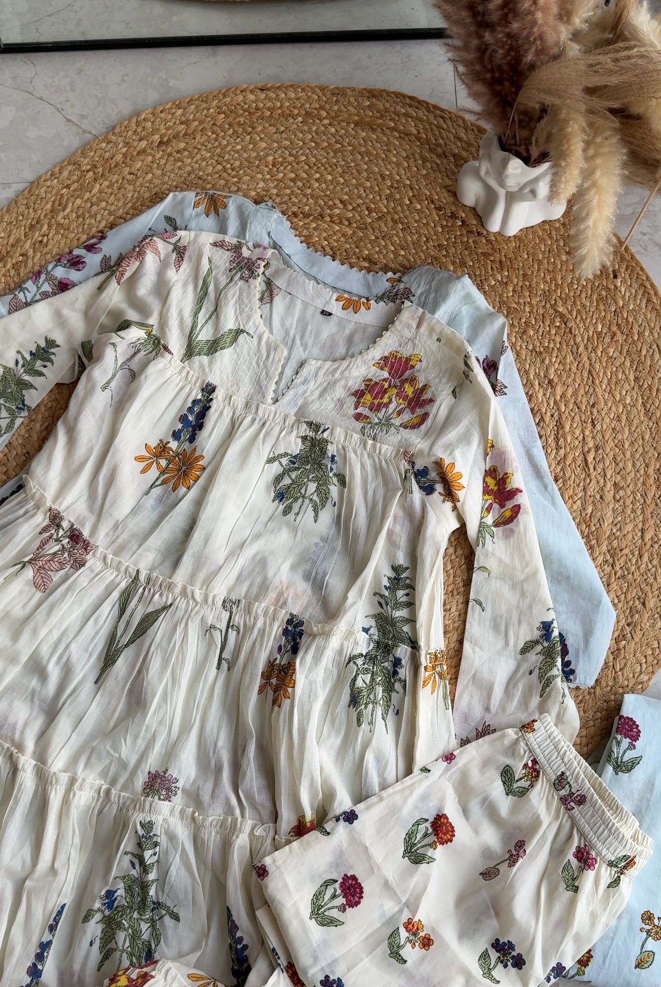 Sapna mul maxi floral dress with inner and pants