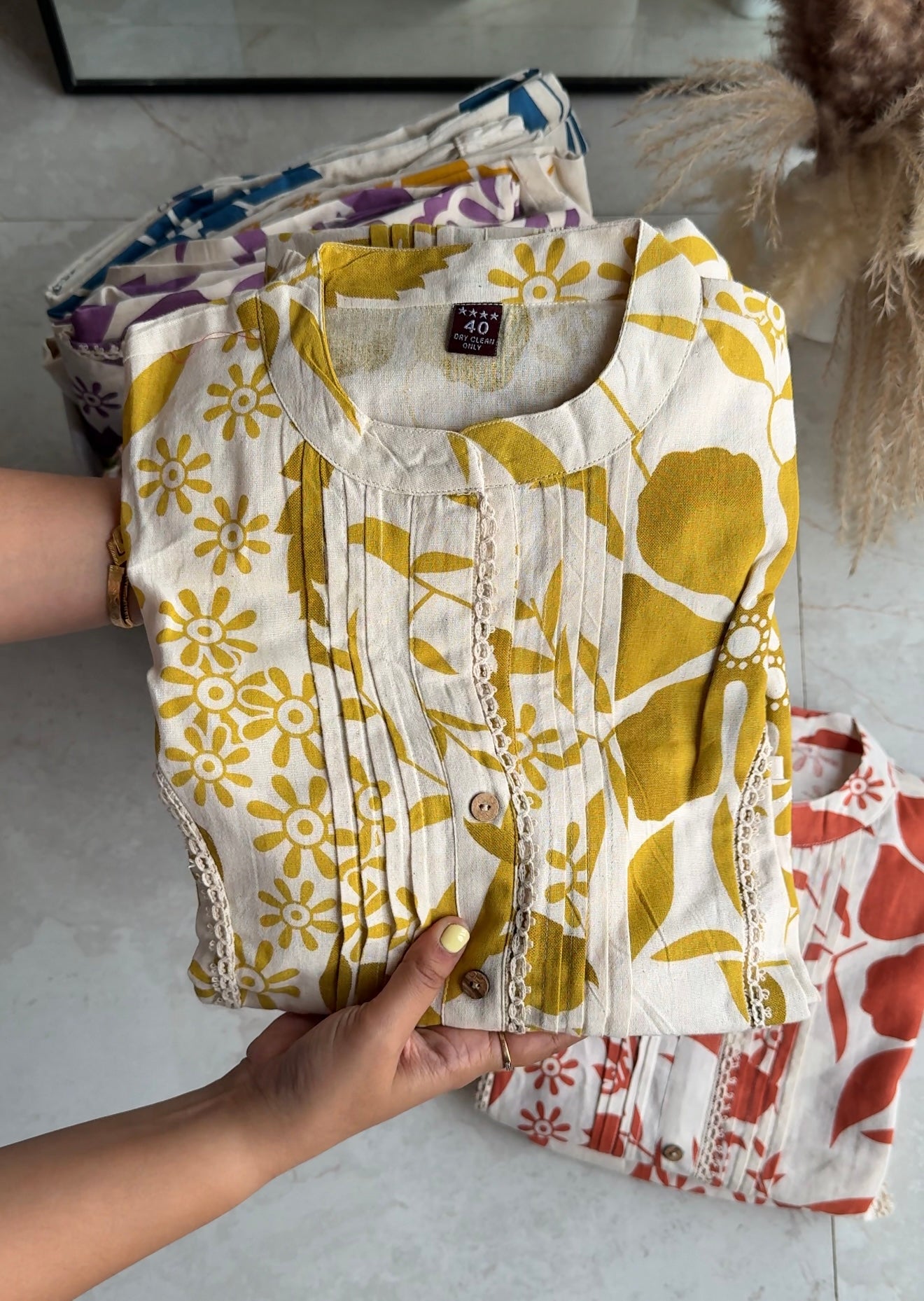 Radhika Aline Kurti with lace detailing and palazzo