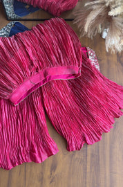 Sana halter neck blouse with palazzo and choker dupatta - Pink