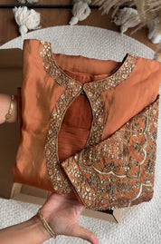 Kinjal Heavy Hand Zardosi Dress- Orange