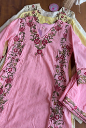 Twinkle Embroided Anarkali Dress- Baby Pink