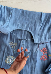 Meera mul chanderi aline dress