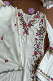 Twinkle Embroided Straight Cut Dress- White