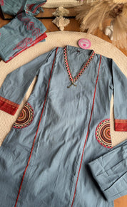 Genelia patchwork pocket dress