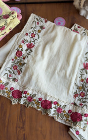 Twinkle Embroided Straight Cut Dress- White