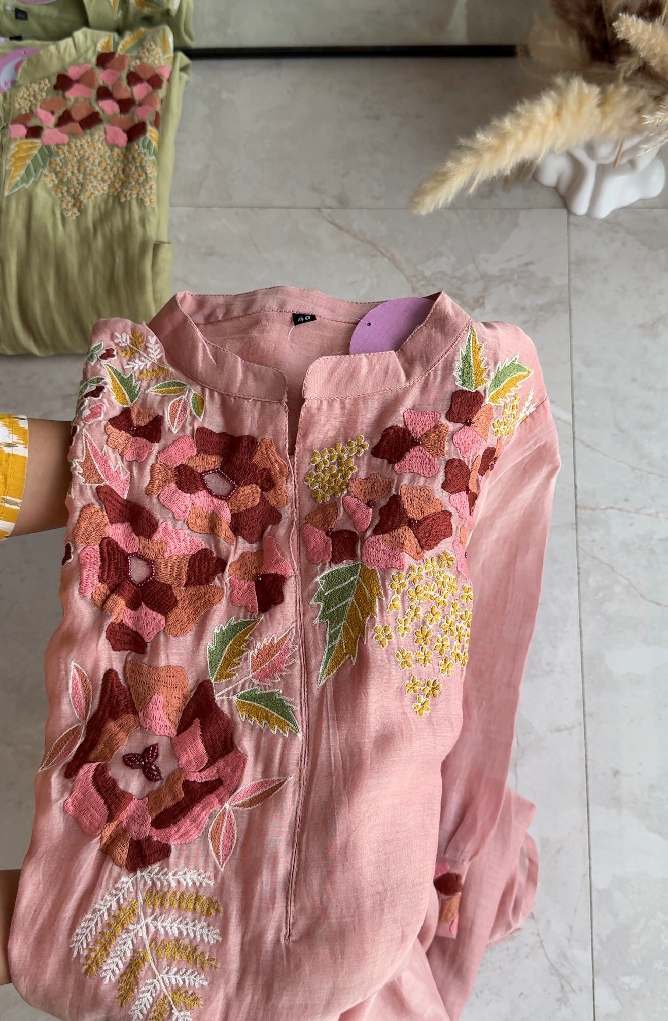 Parineeti Embroided mul chanderi dress