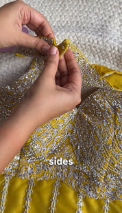 Nandini pre-draped saree- Yellow