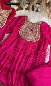 Shweta Handwork Coord Set- Pink (Make to Order)