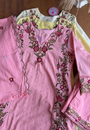 Twinkle Embroided Anarkali Dress- Baby Pink