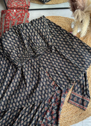 Paro Jaipuri print side cut dress
