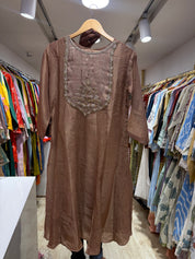 Vanshika Handwork Tissue Dress - Silver