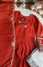 Vidhi Short Kurta Farshi Pants Dress-Rust