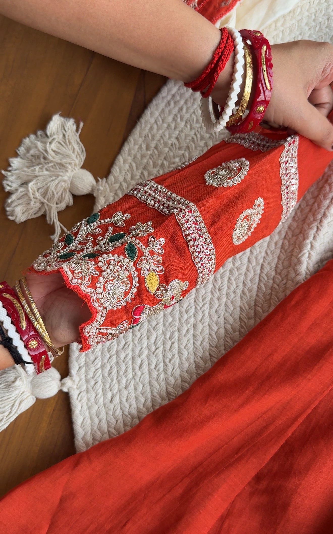 Vidhi Short Kurta Farshi Pants Dress-Rust