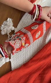 Vidhi Short Kurta Farshi Pants Dress-Rust