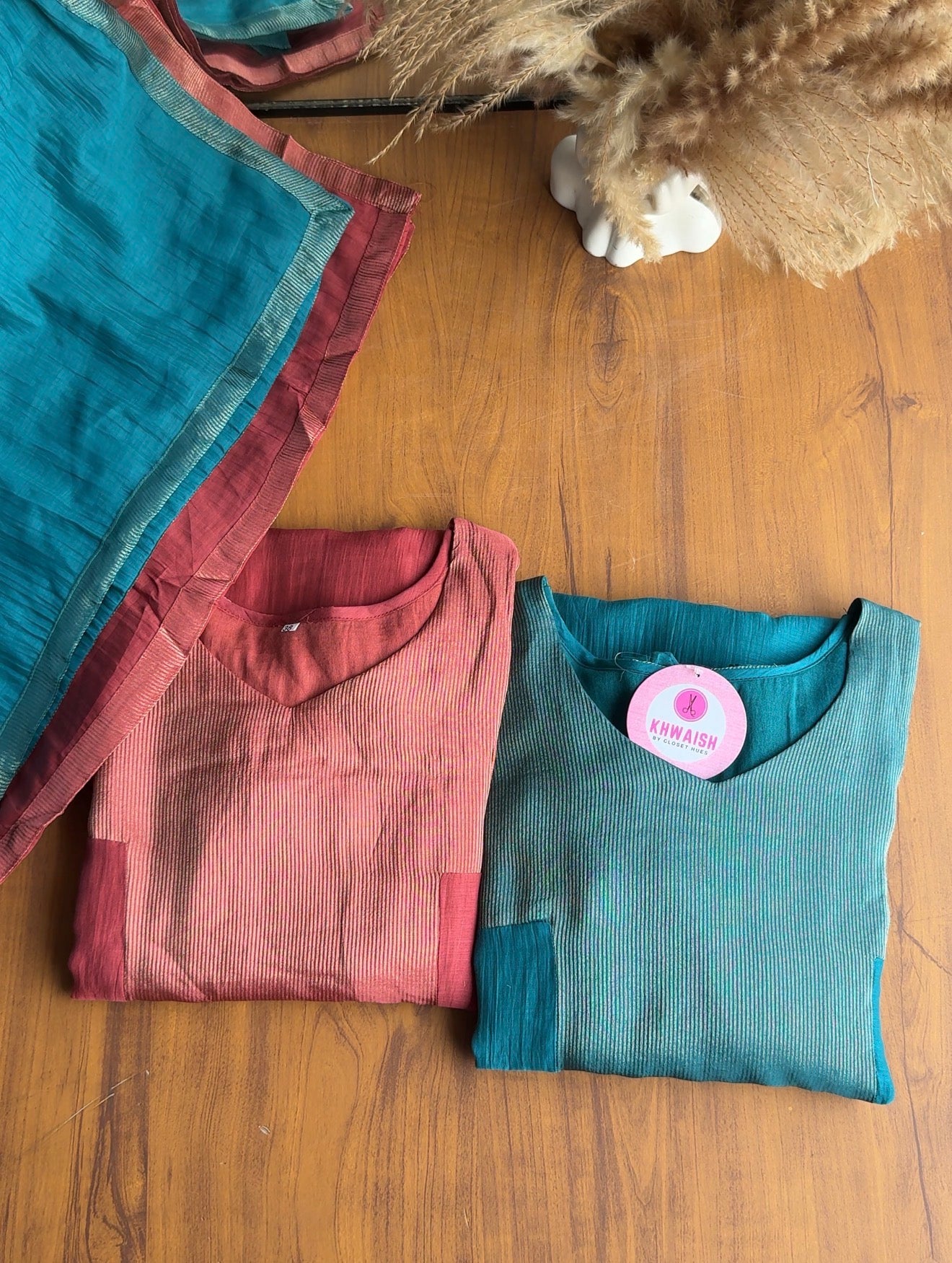 Aarti tissue and mul Chanderi Aline dress- Dusty pink