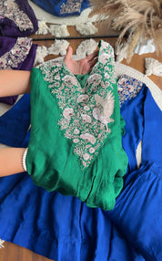 Meghana Short Kurta Anarkali Super Flare Plazzo (green)