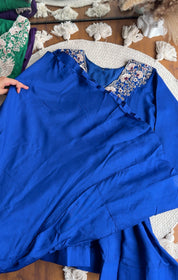 Meghana Short Kurta Anarkali Super Flare Plazzo (blue)