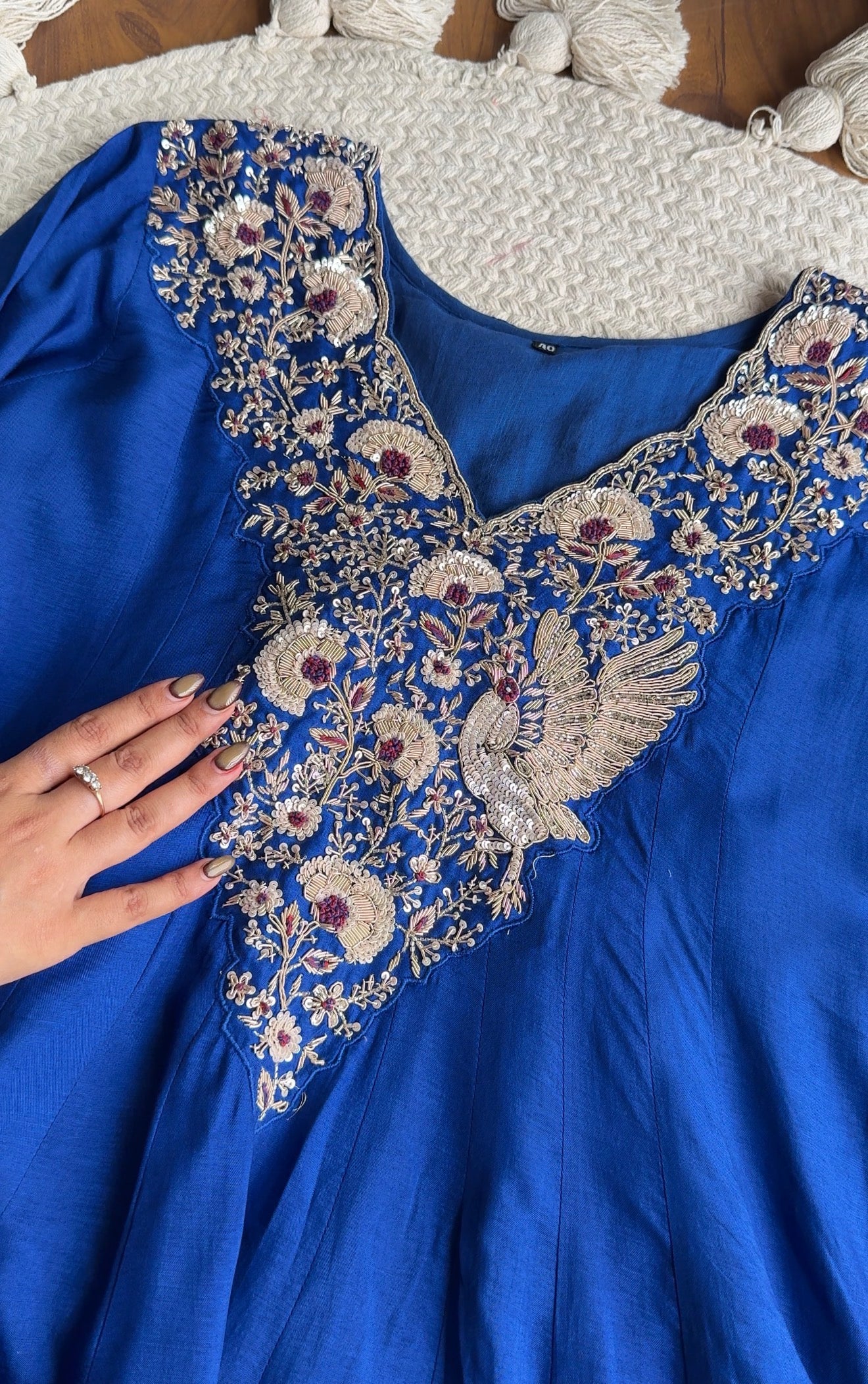 Meghana Short Kurta Anarkali Super Flare Plazzo (blue)