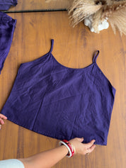 Avantika 3d Applique Work Shirt With Inner And Cowl skirt- Purple