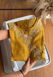 Nidhi short kurta Angrakha plazzo contrast dupatta dress Yellow