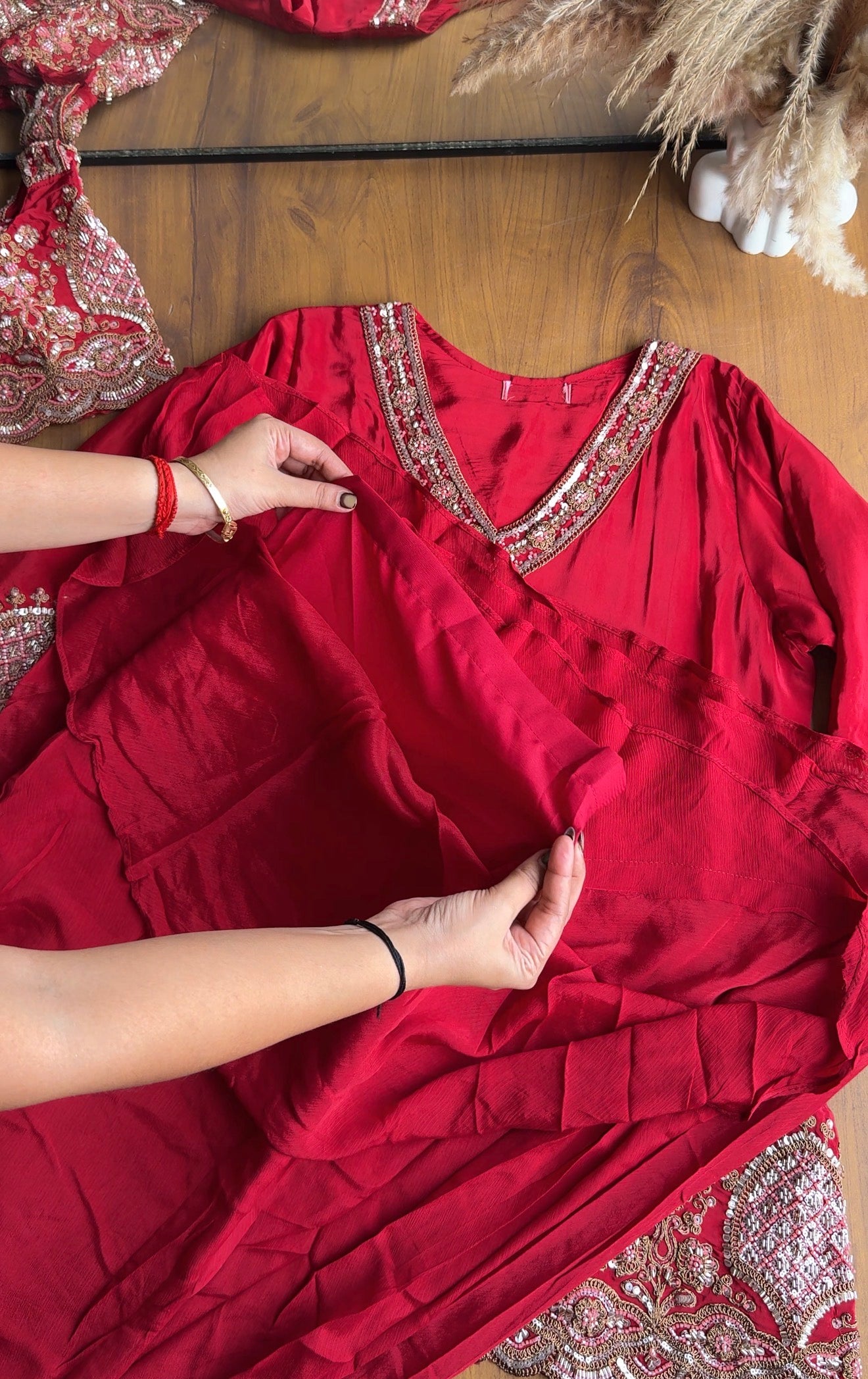 Yuvika Short Kurta heavy hand work with Plazzo dress
