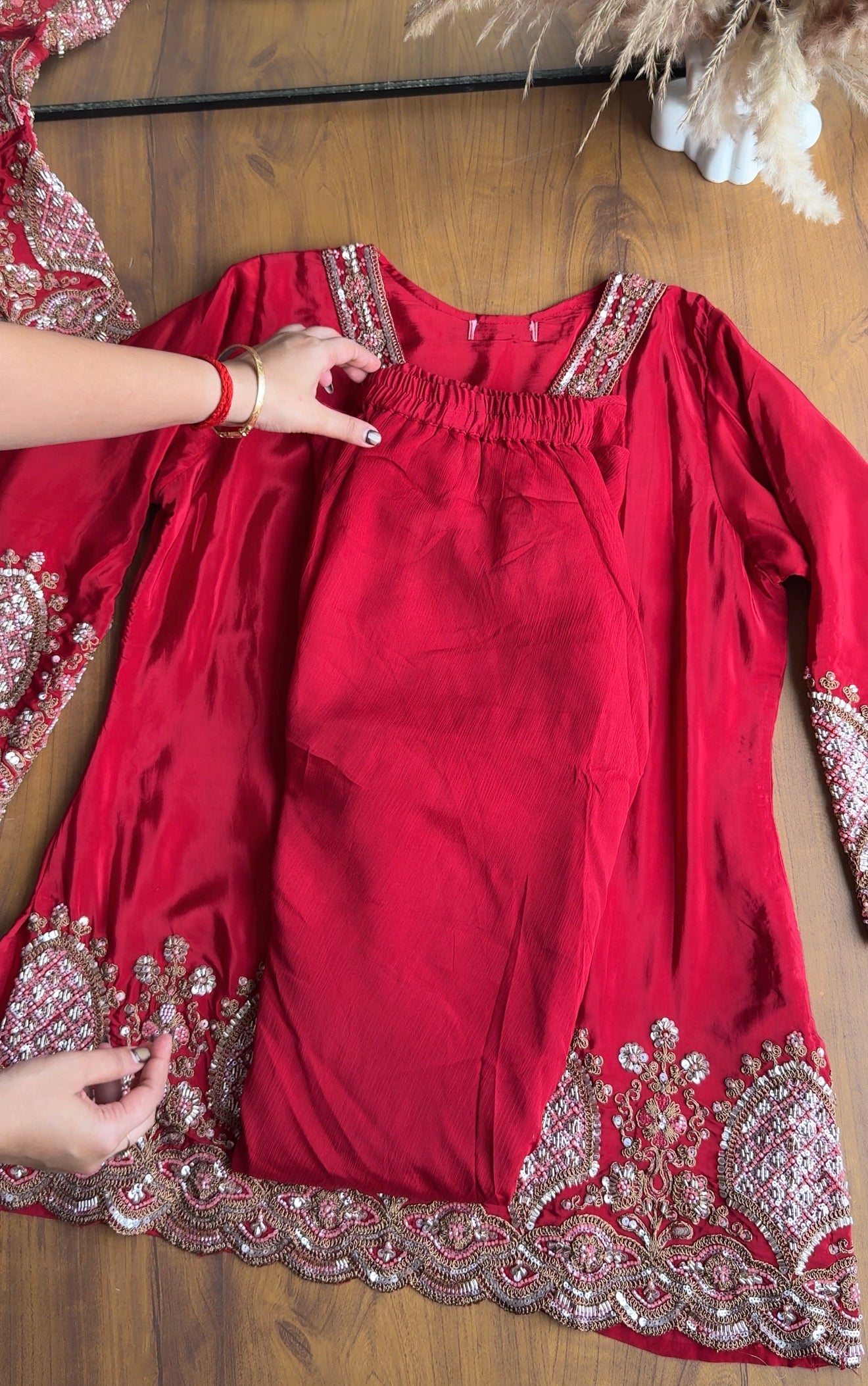 Yuvika Short Kurta heavy hand work with Plazzo dress